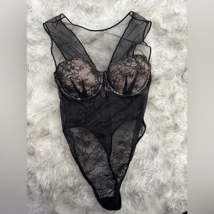 Victoria's Secret Sheer Black Bodysuit